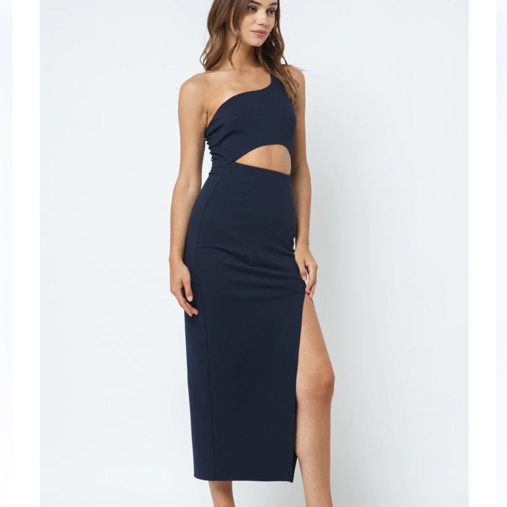 FORE Elegant Navy One-Shoulder Dress XS - Picture 1 of 8